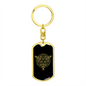 Sacred Geometry 3 Diamonds in Circle Keychain Stainless Steel or 18k Gold Dog Tag Keyring-Express Your Love Gifts