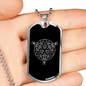 Sacred Geometry 3 Diamonds in Circle Necklace Stainless Steel or 18k Gold Dog Tag-Express Your Love Gifts
