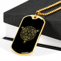 Sacred Geometry 3 Diamonds in Circle Necklace Stainless Steel or 18k Gold Dog Tag-Express Your Love Gifts