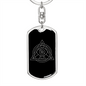 Sacred Geometry Abstract Symbo Circle Triangle Keychain Stainless Steel or 18k Gold Dog Tag Keyring-Express Your Love Gifts