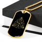 Sacred Geometry Abstract Symbol 3 SquAres Necklace Stainless Steel or 18k Gold Dog Tag-Express Your Love Gifts