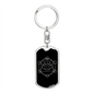 Sacred Geometry Abstract Symbol Bear Keychain Stainless Steel or 18k Gold Dog Tag Keyring-Express Your Love Gifts