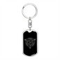 Sacred Geometry Abstract Symbol Circle Triangle Keychain Stainless Steel or 18k Gold Dog Tag Keyring-Express Your Love Gifts
