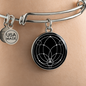 Sacred Geometry Abstract Symbol Flower Leaf Bracelet Stainless Steel or 18k Gold Circle Bangle-Express Your Love Gifts