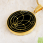 Sacred Geometry Abstract Symbol Flower Leaf Circle Necklace Stainless Steel or 18k Gold 18-22"-Express Your Love Gifts