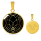 Sacred Geometry Abstract Symbol Flower Leaf Circle Necklace Stainless Steel or 18k Gold 18-22"-Express Your Love Gifts