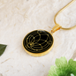 Sacred Geometry Abstract Symbol Flower Leaf Circle Necklace Stainless Steel or 18k Gold 18-22"-Express Your Love Gifts