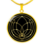 Sacred Geometry Abstract Symbol Flower Leaf Circle Necklace Stainless Steel or 18k Gold 18-22"-Express Your Love Gifts