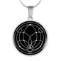 Sacred Geometry Abstract Symbol Flower Leaf Circle Necklace Stainless Steel or 18k Gold 18-22"-Express Your Love Gifts