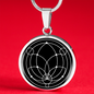 Sacred Geometry Abstract Symbol Flower Leaf Circle Necklace Stainless Steel or 18k Gold 18-22"-Express Your Love Gifts