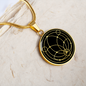 Sacred Geometry Abstract Symbol Flower Leaf Circle Necklace Stainless Steel or 18k Gold 18-22"-Express Your Love Gifts