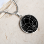 Sacred Geometry Abstract Symbol Flower Leaf Circle Necklace Stainless Steel or 18k Gold 18-22"-Express Your Love Gifts