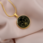 Sacred Geometry Abstract Symbol Flower Leaf Circle Necklace Stainless Steel or 18k Gold 18-22"-Express Your Love Gifts