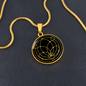 Sacred Geometry Abstract Symbol Flower Leaf Circle Necklace Stainless Steel or 18k Gold 18-22"-Express Your Love Gifts