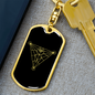 Sacred Geometry Abstract Symbol Triangle Keychain Stainless Steel or 18k Gold Dog Tag Keyring-Express Your Love Gifts