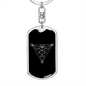 Sacred Geometry Abstract Symbol Triangle Keychain Stainless Steel or 18k Gold Dog Tag Keyring-Express Your Love Gifts