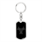 Sacred Geometry Abstract Symbol Triangle Wings Keychain Stainless Steel or 18k Gold Dog Tag Keyring-Express Your Love Gifts