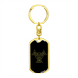 Sacred Geometry Abstract Symbol Triangle Wings Keychain Stainless Steel or 18k Gold Dog Tag Keyring-Express Your Love Gifts