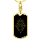 Sacred Geometry Ancient Design Diamonds Keychain Stainless Steel or 18k Gold Dog Tag Keyring-Express Your Love Gifts