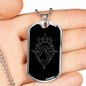 Sacred Geometry Ancient Design Diamonds Necklace Stainless Steel or 18k Gold Dog Tag-Express Your Love Gifts