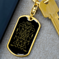 Sacred Geometry Ancient Design Playing Cards Keychain Stainless Steel or 18k Gold Dog Tag Keyring-Express Your Love Gifts