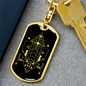 Sacred Geometry Ancient Design Triangle Keychain Stainless Steel or 18k Gold Dog Tag Keyring-Express Your Love Gifts