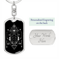 Sacred Geometry Ancient Design Triangle Keychain Stainless Steel or 18k Gold Dog Tag Keyring-Express Your Love Gifts