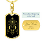 Sacred Geometry Ancient Design Triangle Keychain Stainless Steel or 18k Gold Dog Tag Keyring-Express Your Love Gifts