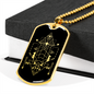 Sacred Geometry Ancient Design Triangle Necklace Stainless Steel or 18k Gold Dog Tag-Express Your Love Gifts