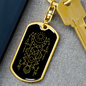 Sacred Geometry Ancient Design With Sun Keychain Stainless Steel or 18k Gold Dog Tag Keyring-Express Your Love Gifts
