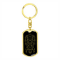 Sacred Geometry Ancient Design With Sun Keychain Stainless Steel or 18k Gold Dog Tag Keyring-Express Your Love Gifts