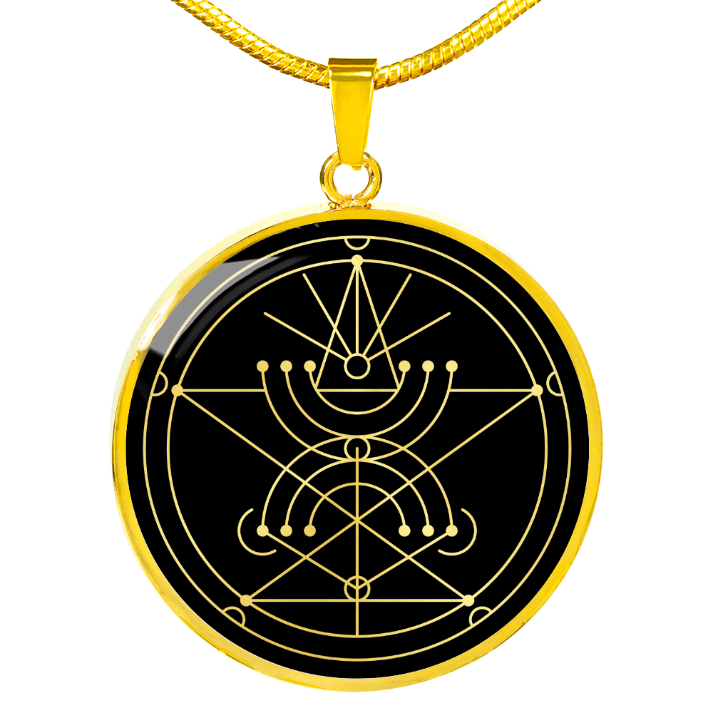 Sacred Geometry Ancient Designs in Circle Circle Necklace Stainless Steel or 18k Gold 18-22"-Express Your Love Gifts