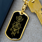 Sacred Geometry Ancient Drawings Keychain Stainless Steel or 18k Gold Dog Tag Keyring-Express Your Love Gifts