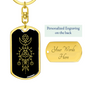Sacred Geometry Ancient Drawings Keychain Stainless Steel or 18k Gold Dog Tag Keyring-Express Your Love Gifts