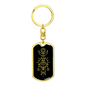 Sacred Geometry Ancient Drawings Keychain Stainless Steel or 18k Gold Dog Tag Keyring-Express Your Love Gifts