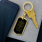 Sacred Geometry Ancient Lines Drawing Keychain Stainless Steel or 18k Gold Dog Tag Keyring-Express Your Love Gifts