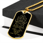 Sacred Geometry Ancient Woman Design Necklace Stainless Steel or 18k Gold Dog Tag-Express Your Love Gifts