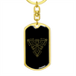 Sacred Geometry Arrows in Triangle Keychain Stainless Steel or 18k Gold Dog Tag Keyring-Express Your Love Gifts