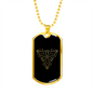 Sacred Geometry Arrows in Triangle Necklace Stainless Steel or 18k Gold Dog Tag-Express Your Love Gifts