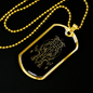 Sacred Geometry Bee Like Design Necklace Stainless Steel or 18k Gold Dog Tag-Express Your Love Gifts