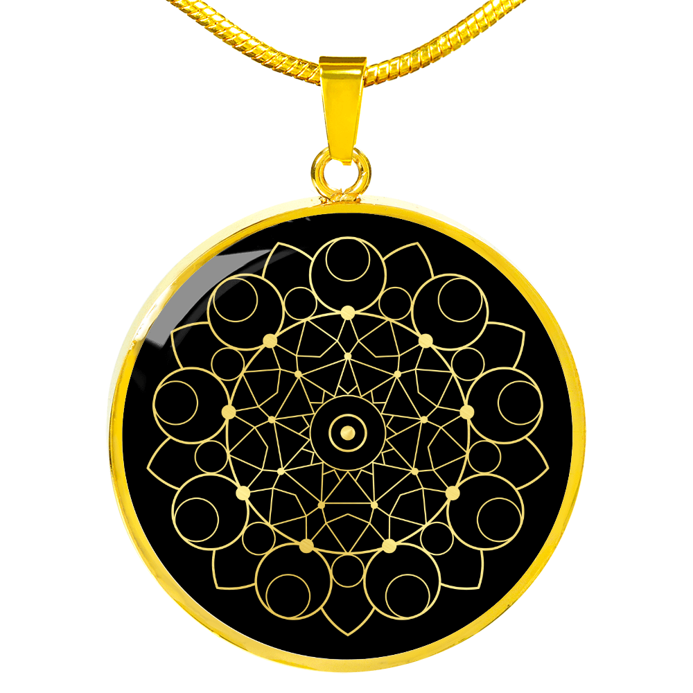 Sacred Geometry Circle Dots Circle Necklace Stainless Steel or 18k Gold 18-22"-Express Your Love Gifts