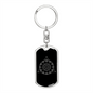 Sacred Geometry Circle Triangle Keychain Stainless Steel or 18k Gold Dog Tag Keyring-Express Your Love Gifts