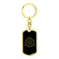 Sacred Geometry Circle Triangle Keychain Stainless Steel or 18k Gold Dog Tag Keyring-Express Your Love Gifts