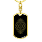 Sacred Geometry Circle Within Diamond Keychain Stainless Steel or 18k Gold Dog Tag Keyring-Express Your Love Gifts
