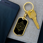 Sacred Geometry Circles in Hexagon Diamond Keychain Stainless Steel or 18k Gold Dog Tag Keyring-Express Your Love Gifts
