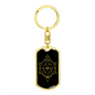 Sacred Geometry Circles in Hexagon Diamond Keychain Stainless Steel or 18k Gold Dog Tag Keyring-Express Your Love Gifts