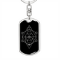Sacred Geometry Circles in Hexagon Diamond Keychain Stainless Steel or 18k Gold Dog Tag Keyring-Express Your Love Gifts
