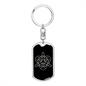 Sacred Geometry Circular Triangle Keychain Stainless Steel or 18k Gold Dog Tag Keyring-Express Your Love Gifts