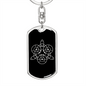 Sacred Geometry Circular Triangle Keychain Stainless Steel or 18k Gold Dog Tag Keyring-Express Your Love Gifts