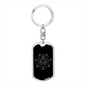 Sacred Geometry Connecting Lines in Polygon Keychain Stainless Steel or 18k Gold Dog Tag Keyring-Express Your Love Gifts
